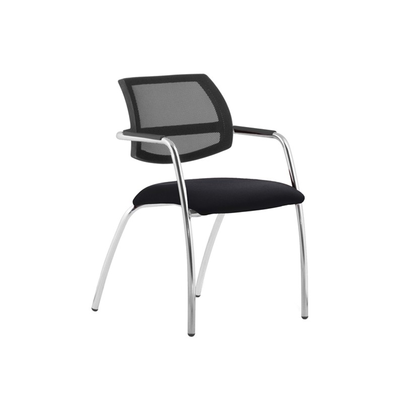 Chaise visiteur 4 pieds chromés